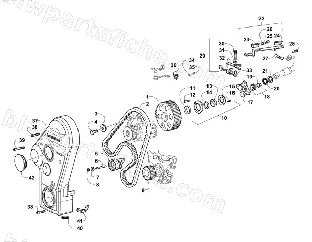 TIMING BELT AND SPEED GOVERNOR ASSEMBLIES diagram