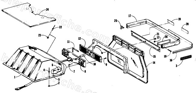 TOOLBOX, TAILLIGHT AND REAR BUMPER diagram