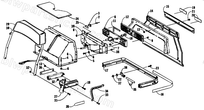 TOOLBOX, TAILLIGHT AND REAR BUMPER diagram
