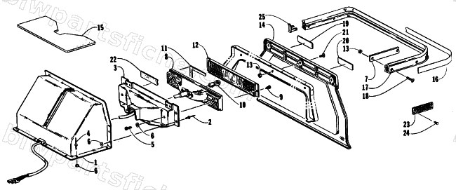 TOOLBOX, TAILLIGHT AND REAR BUMPER diagram