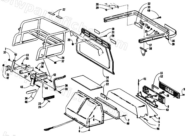 TOOLBOX, TAILLIGHT AND REAR BUMPER diagram