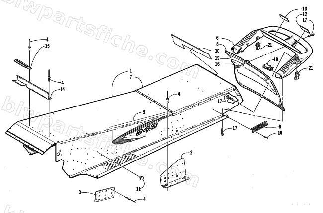 TUNNEL AND REAR BUMPER diagram