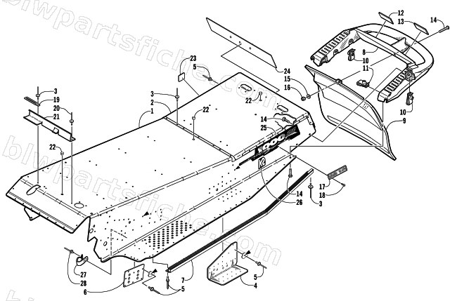 TUNNEL AND REAR BUMPER diagram