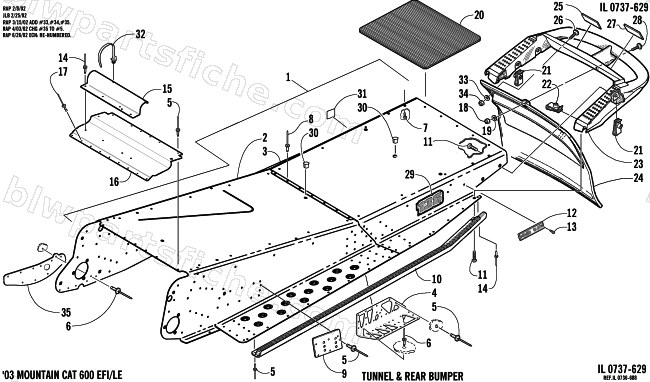 TUNNEL AND REAR BUMPER diagram