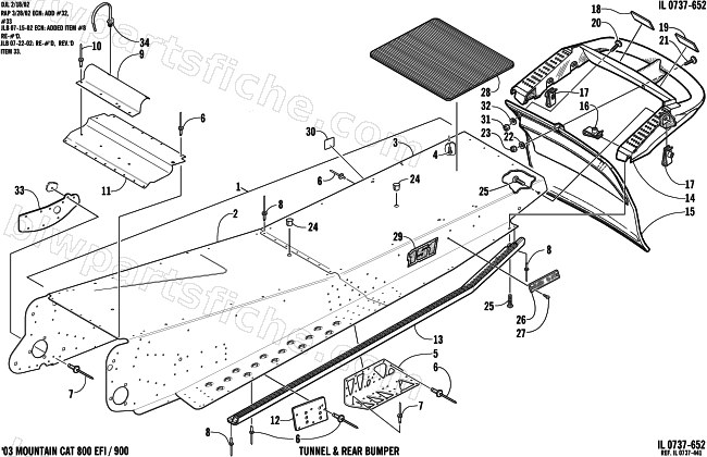 TUNNEL AND REAR BUMPER diagram