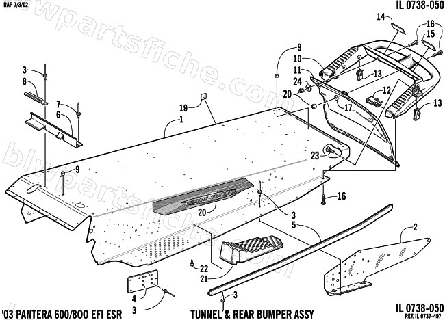 TUNNEL AND REAR BUMPER diagram