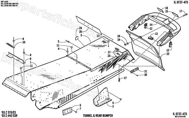 TUNNEL AND REAR BUMPER diagram
