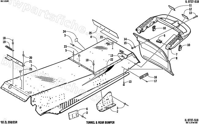 TUNNEL AND REAR BUMPER diagram