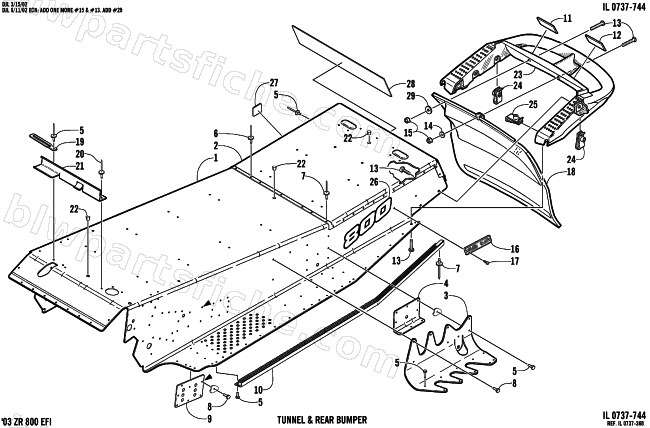 TUNNEL AND REAR BUMPER diagram