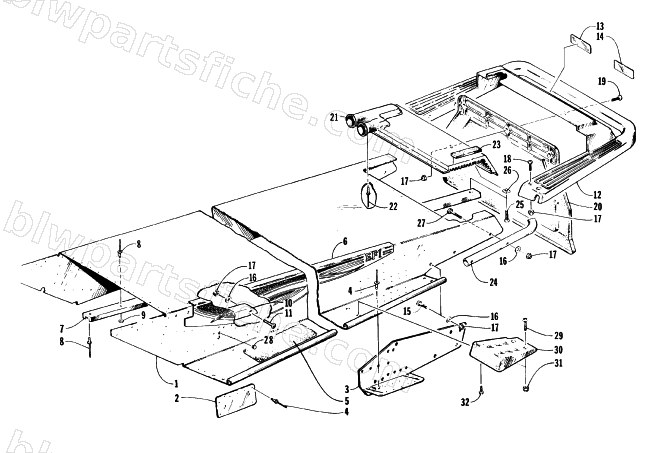TUNNEL AND REAR BUMPER ASSEMBLY diagram