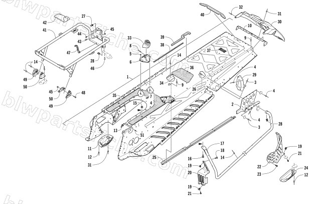 TUNNEL AND REAR RACK ASSEMBLY diagram