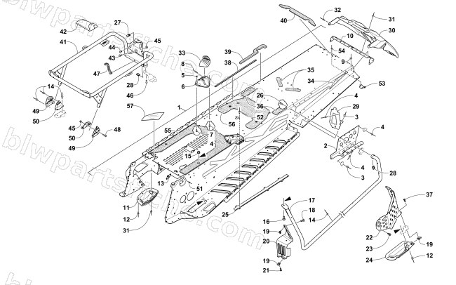 TUNNEL AND REAR RACK ASSEMBLY diagram