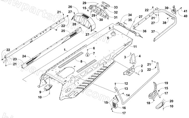TUNNEL AND REAR RACK ASSEMBLY diagram