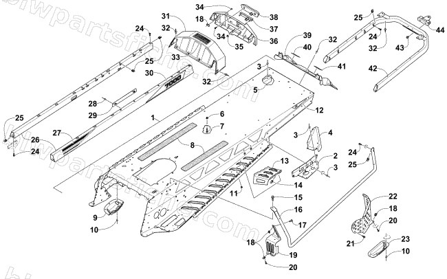 TUNNEL AND REAR RACK ASSEMBLY diagram