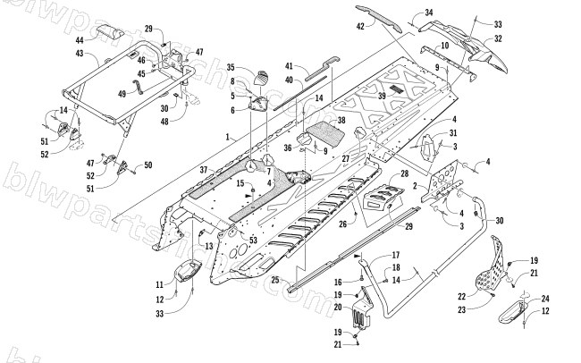 TUNNEL AND REAR RACK ASSEMBLY diagram