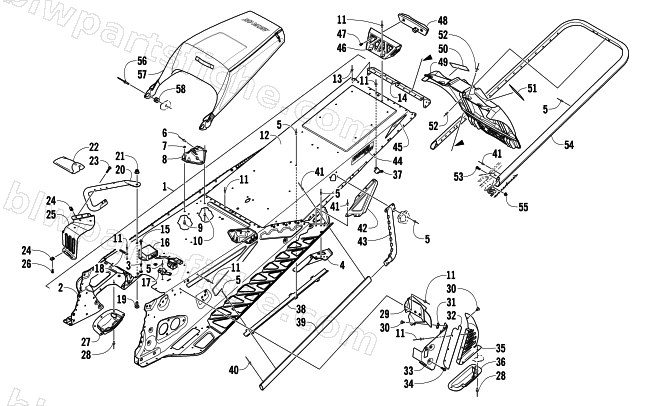 TUNNEL AND SNOWFLAP ASSEMBLY diagram