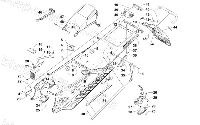 TUNNEL AND SNOWFLAP ASSEMBLY diagram