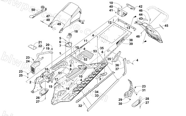 TUNNEL AND SNOWFLAP ASSEMBLY diagram