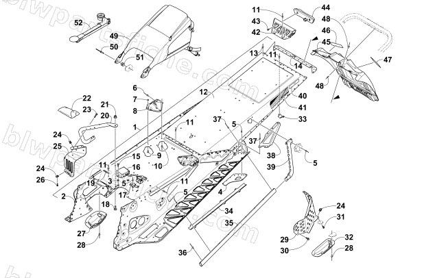 TUNNEL AND SNOWFLAP ASSEMBLY diagram
