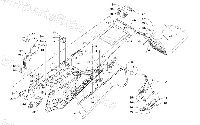 TUNNEL AND SNOWFLAP ASSEMBLY diagram