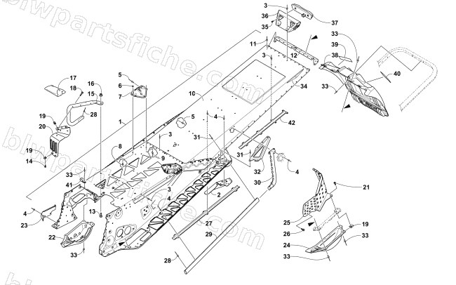TUNNEL AND SNOWFLAP ASSEMBLY diagram