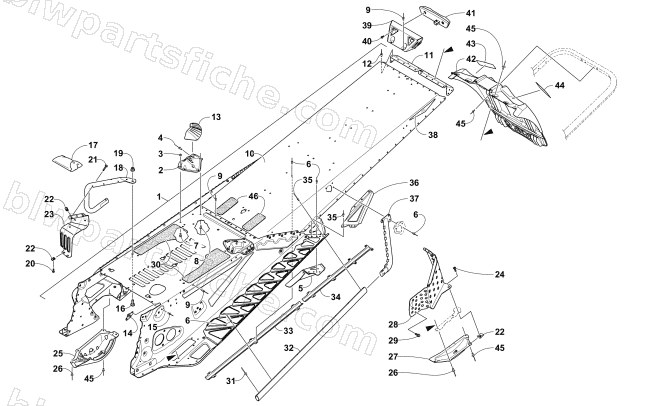 TUNNEL AND SNOWFLAP ASSEMBLY diagram