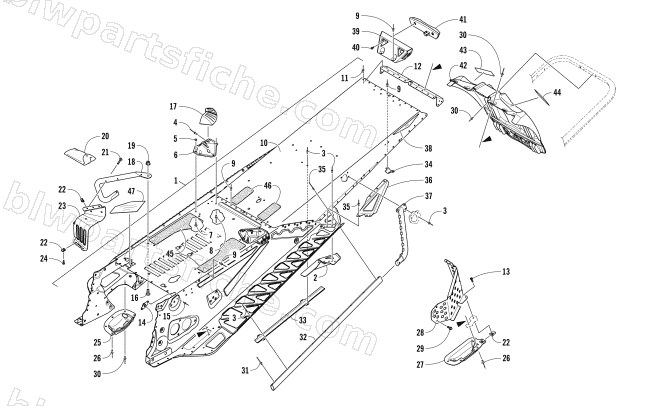 TUNNEL AND SNOWFLAP ASSEMBLY diagram