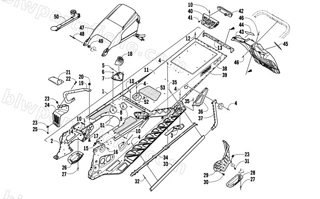 TUNNEL AND SNOWFLAP ASSEMBLY diagram