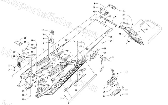TUNNEL AND SNOWFLAP ASSEMBLY diagram