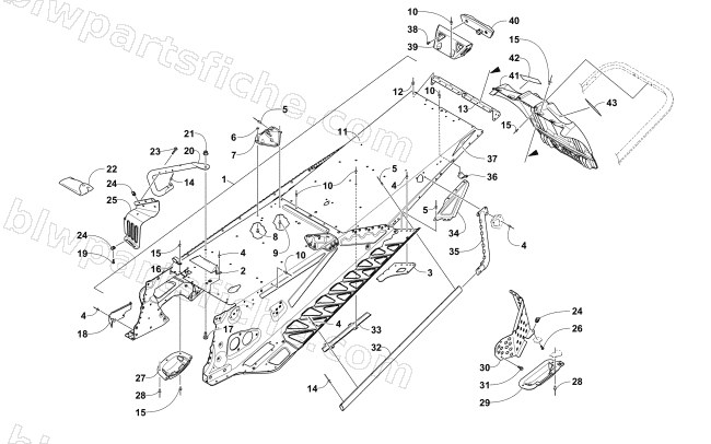 TUNNEL AND SNOWFLAP ASSEMBLY diagram