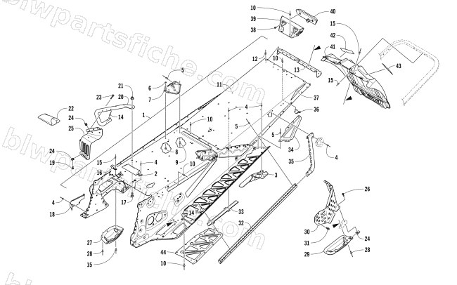 TUNNEL AND SNOWFLAP ASSEMBLY diagram
