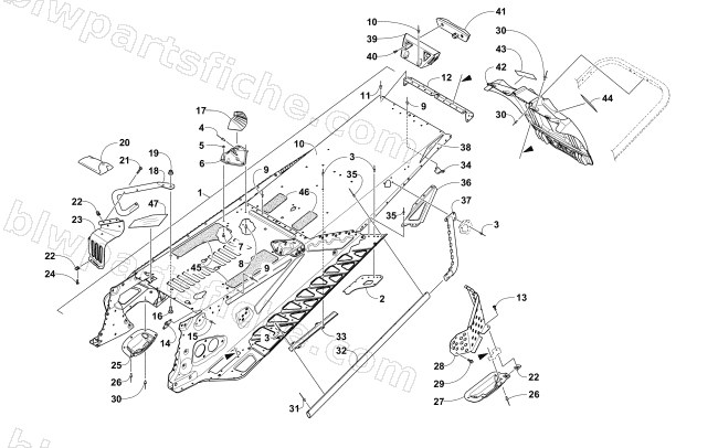 TUNNEL AND SNOWFLAP ASSEMBLY diagram