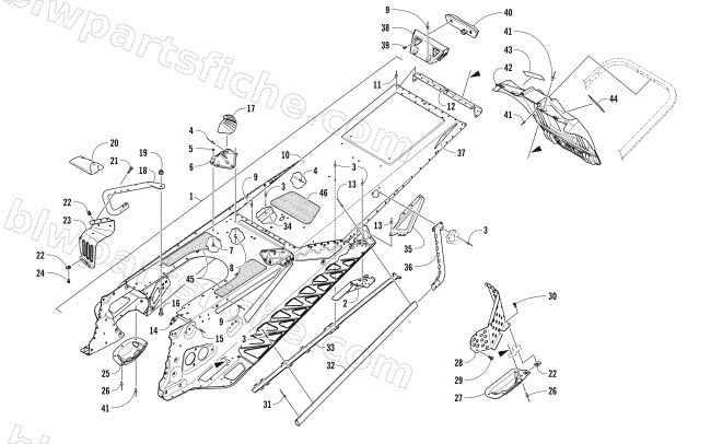 TUNNEL AND SNOWFLAP ASSEMBLY diagram