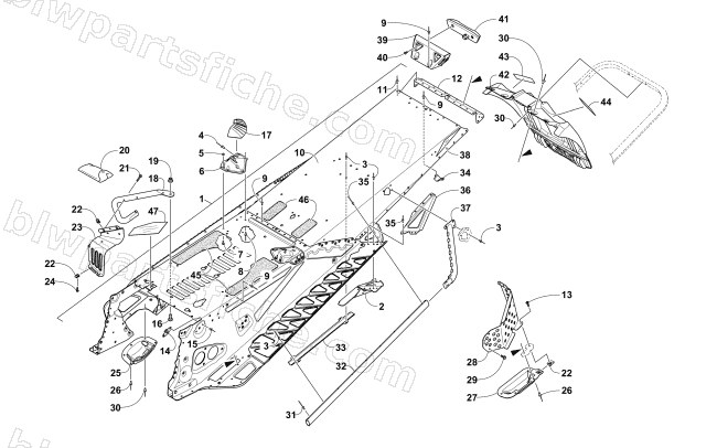 TUNNEL AND SNOWFLAP ASSEMBLY diagram