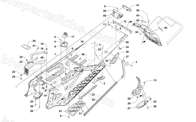 TUNNEL AND SNOWFLAP ASSEMBLY diagram