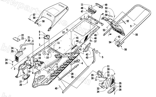 TUNNEL AND SNOWFLAP ASSEMBLY diagram