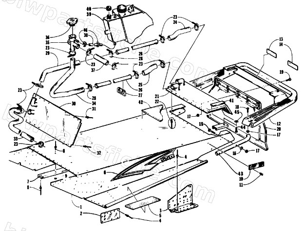 TUNNEL, COOLING, AND REAR BUMPER diagram