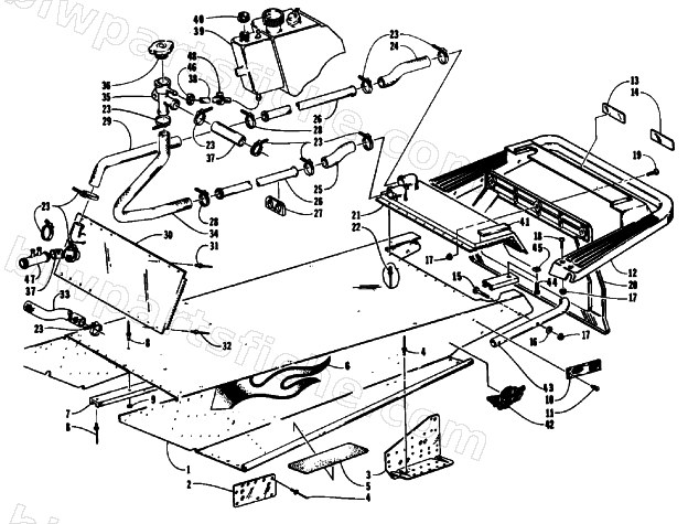 TUNNEL, COOLING, AND REAR BUMPER diagram