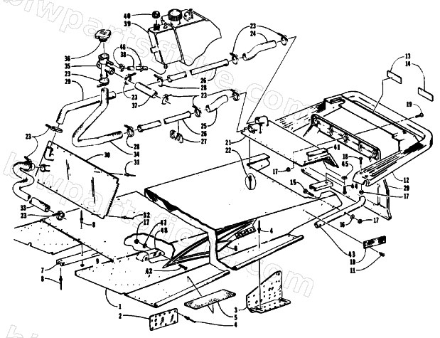 TUNNEL, COOLING, AND REAR BUMPER diagram