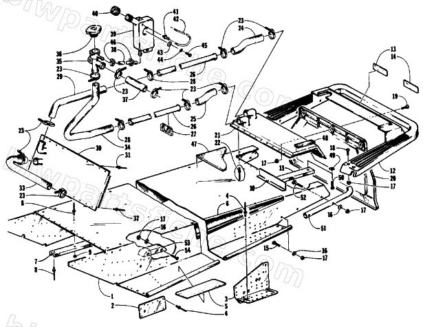 TUNNEL, COOLING, AND REAR BUMPER diagram
