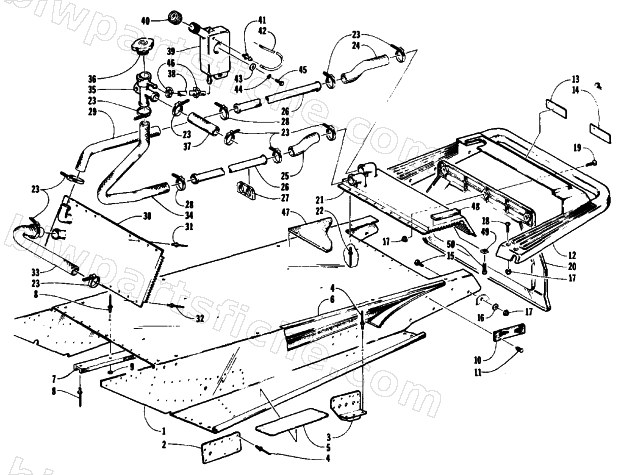 TUNNEL, COOLING, AND REAR BUMPER diagram