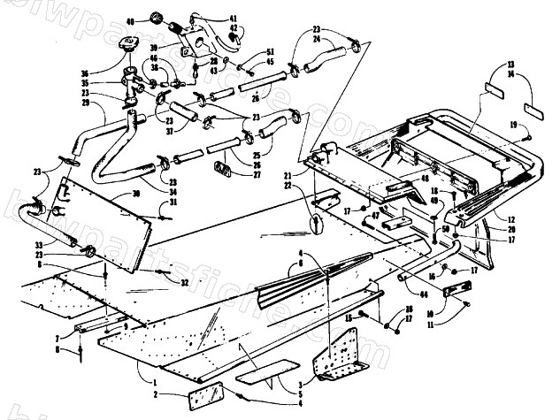 TUNNEL, COOLING, AND REAR BUMPER diagram