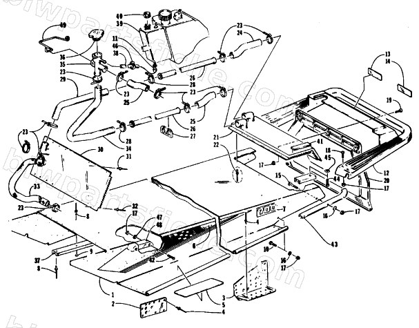TUNNEL, COOLING, AND REAR BUMPER diagram