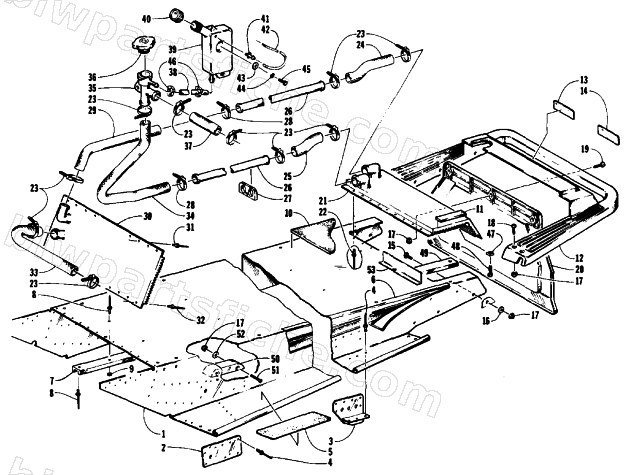 TUNNEL, COOLING, AND REAR BUMPER diagram