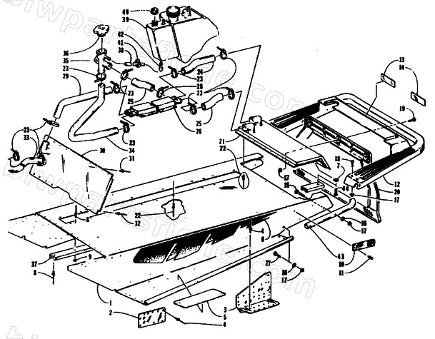 TUNNEL, COOLING, AND REAR BUMPER diagram