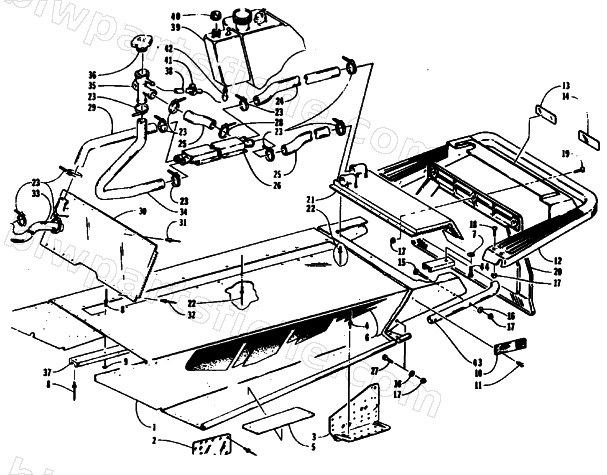 TUNNEL, COOLING, AND REAR BUMPER diagram