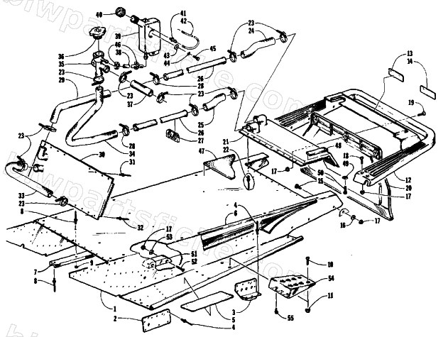 TUNNEL, COOLING, AND REAR BUMPER diagram