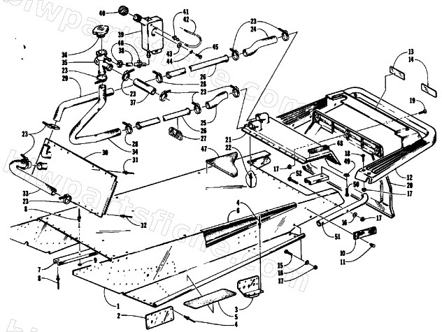 TUNNEL, COOLING, AND REAR BUMPER diagram