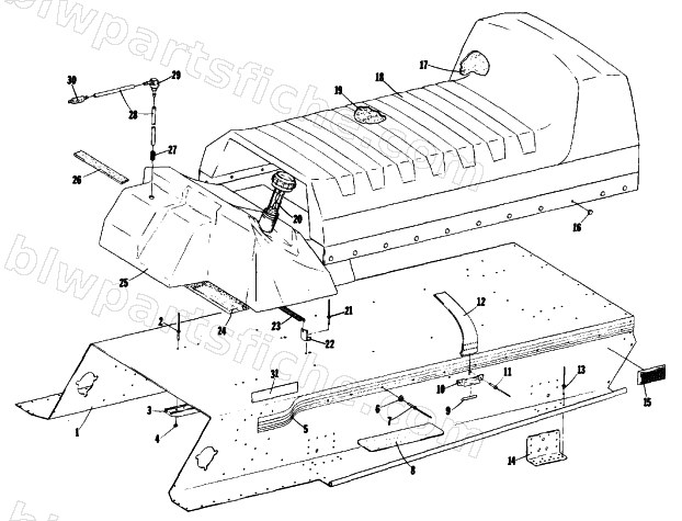 TUNNEL, GAS TANK AND SEAT diagram