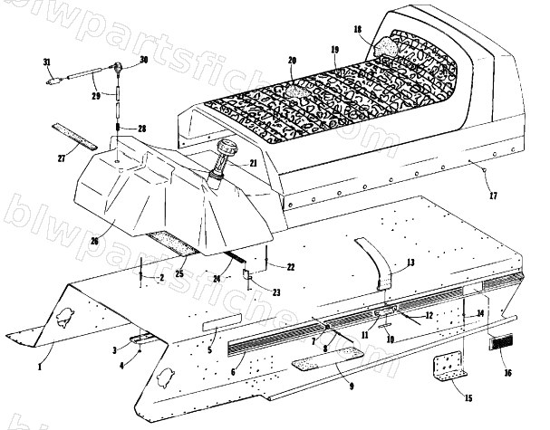 TUNNEL, GAS TANK AND SEAT diagram